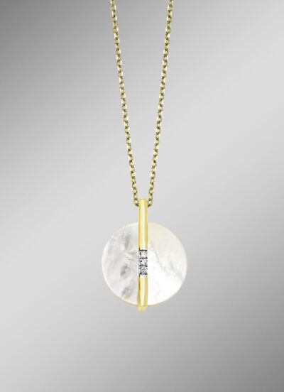 Zarte Eleganz: Anhänger mit echt Perlmutt und Ankerkette 