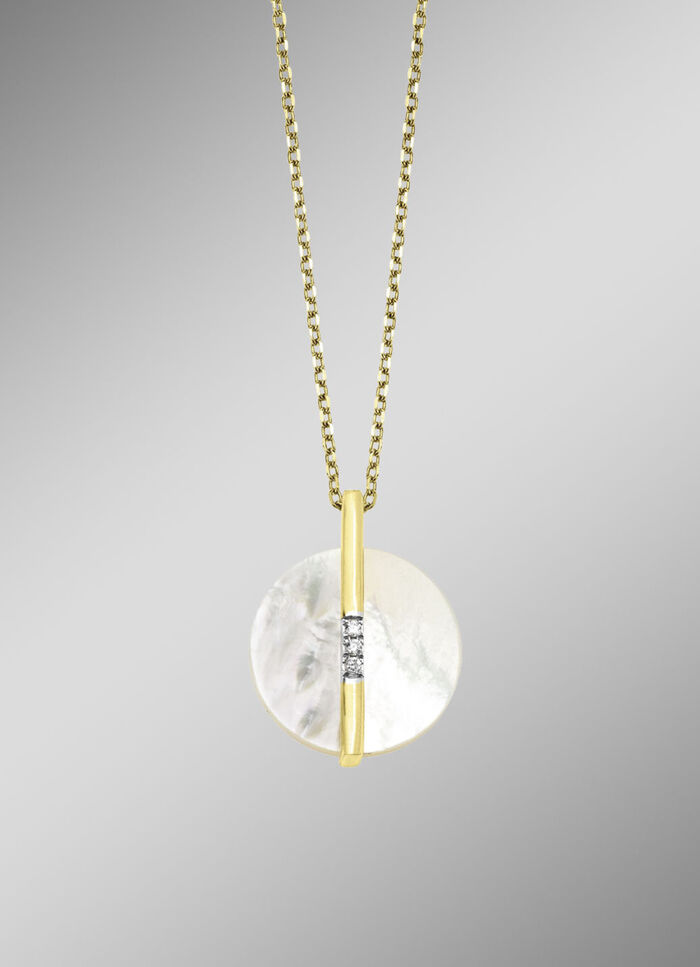 Zarte Eleganz: Anhänger mit echt Perlmutt und Ankerkette 