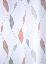 Store mit Punktewelle-Dessin ROT-GRAU