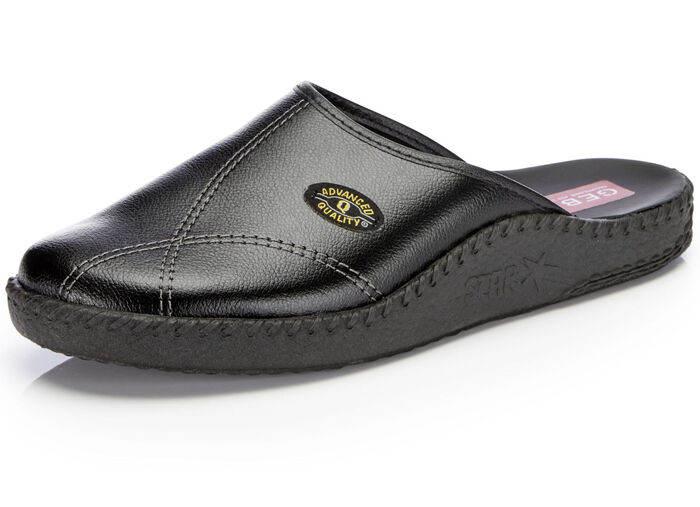 Klassische Herren-Pantoletten, mit anatomisch geformtem Fu&szlig;bett SCHWARZ