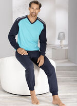 Zweierpack Schlafanzüge mit V-Ausschnitt und Bündchenabschlüssen  