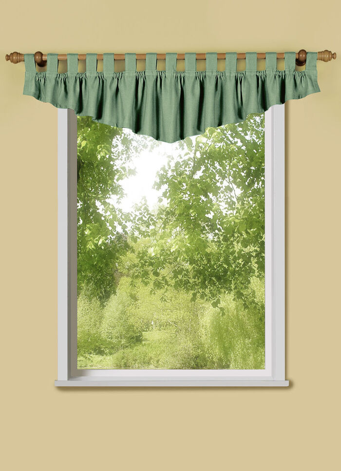 Querbehang mit Schlaufen und Universalschienenband GRÜN