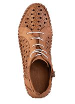 Gemini Bootie mit Knitter-Struktur CAMEL