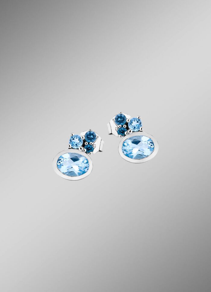 Ohrstecker mit Blautopas (beh.) 