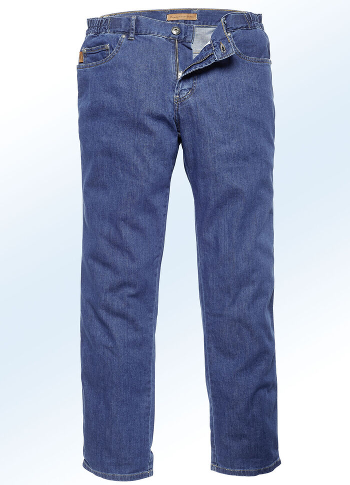 "Francesco Botti"-Jeans mit Dehnbundeins&auml;tzen in 3 Farben JEANSBLAU