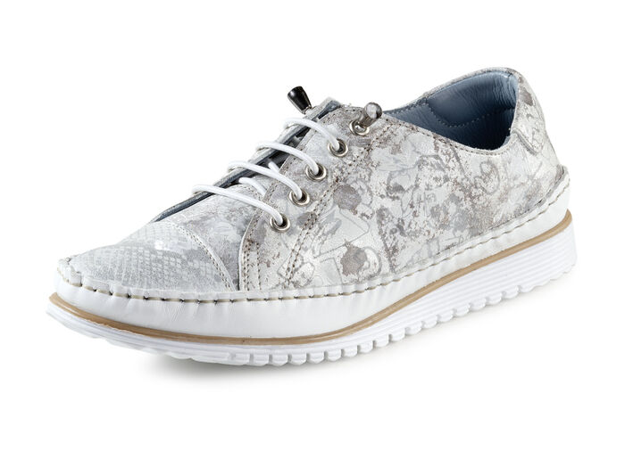 Andrea Conti Mokassin-Slipper mit Metallic-Schimmer SILBERGRAU