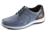 Schn&uuml;rschuhe mit Kontrast-Bes&auml;tzen BLAU-BRAUN