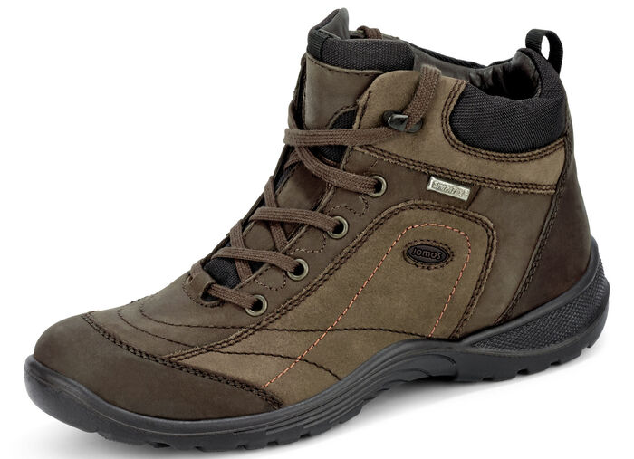 Schn&uuml;r-Stiefelette in interessanter Farbkombination TABAK-SCHOKO