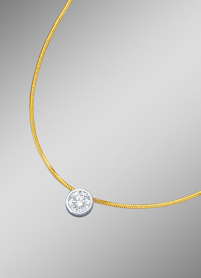 Solitärhalskette mit lupenreinem Brillant 