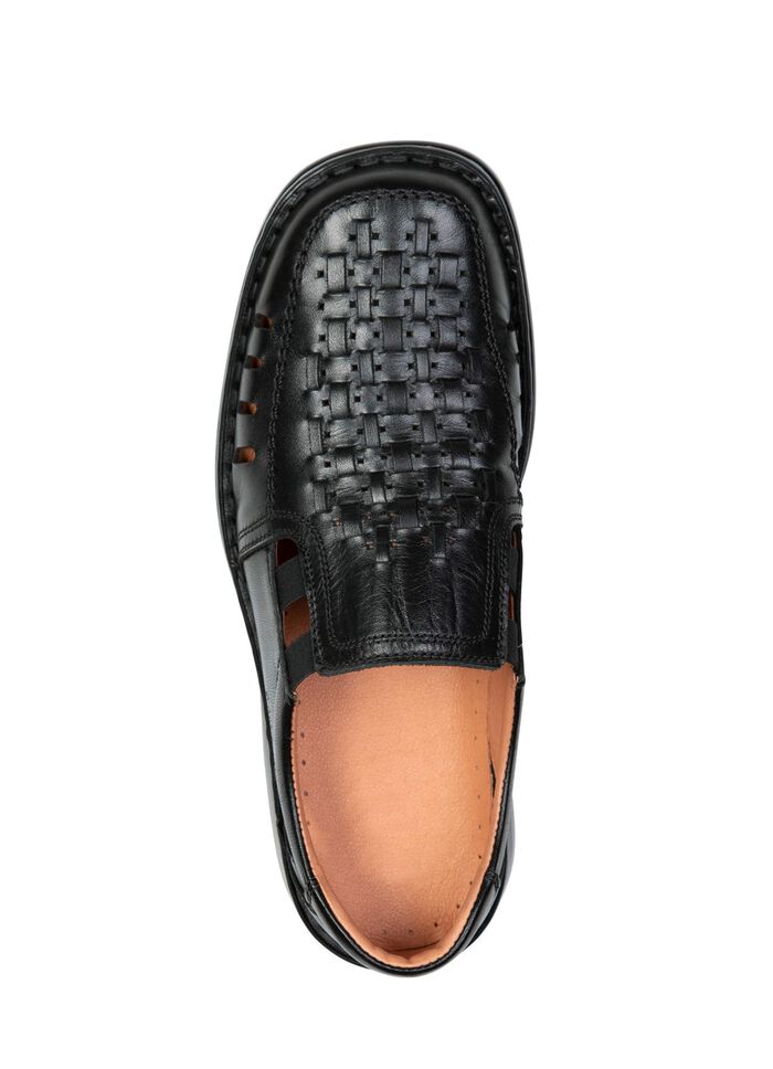 GINO GALANTE, sommerliche Herren-Slipper, mit Gummizug SCHWARZ