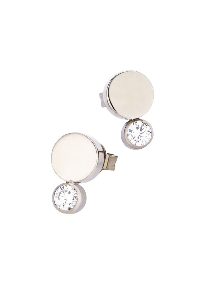 Ohrstecker aus Titan mit synth. Zirkonia 