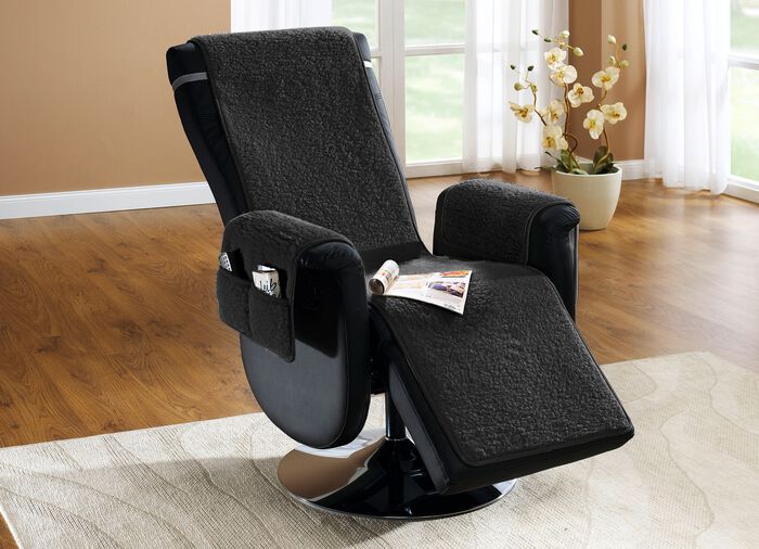 Licardo Sessel- und Armlehnenschoner aus reiner Schurwolle ANTHRAZIT