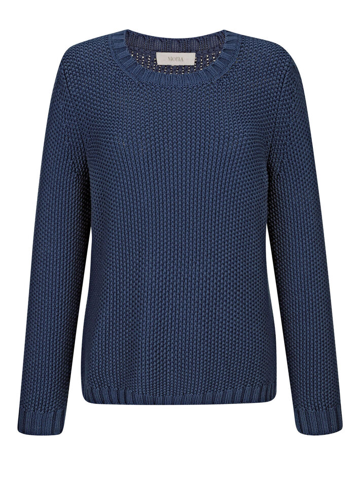 Pullover mit Schal in Grobstrick 