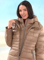 Daunen-Kurzmantel mit Rei&szlig;verschlussleiste 