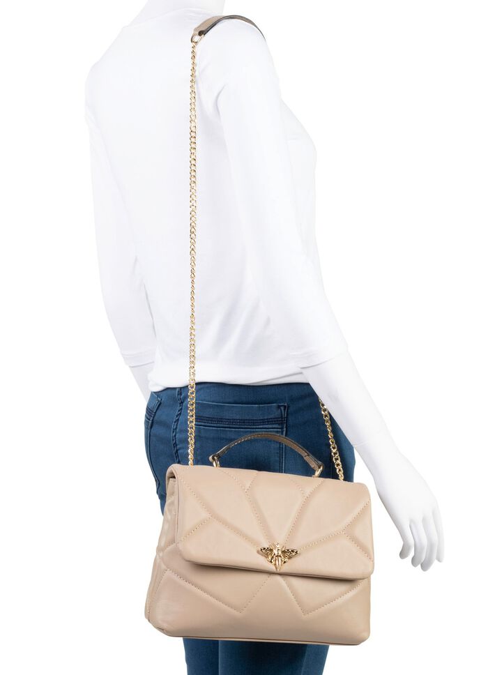 Laurina Tasche mit Kippschloss in extravaganter Libellenform BEIGE