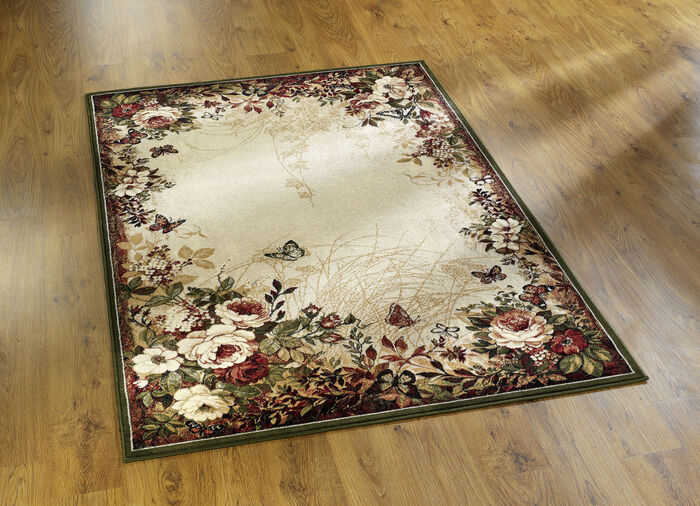 Brücken und Teppiche mit floralen Motiven 