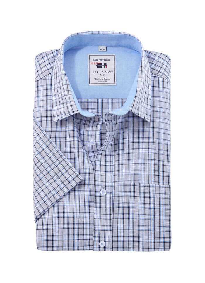 Kariertes "Milano Italy"-Hemd in 4 Farben 