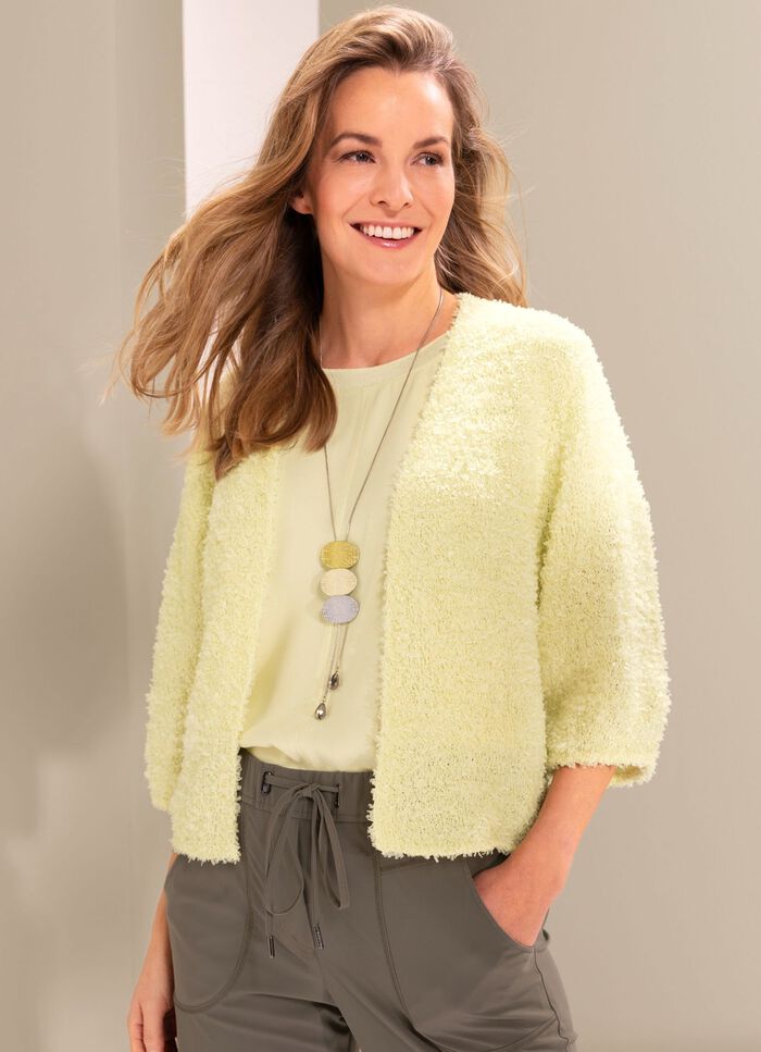 Strickjacke in verschlussloser Form 