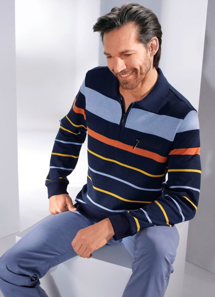 Poloshirt mit kurzem Rei&szlig;verschluss 