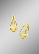 Creolen mit diamantierter Kugel 