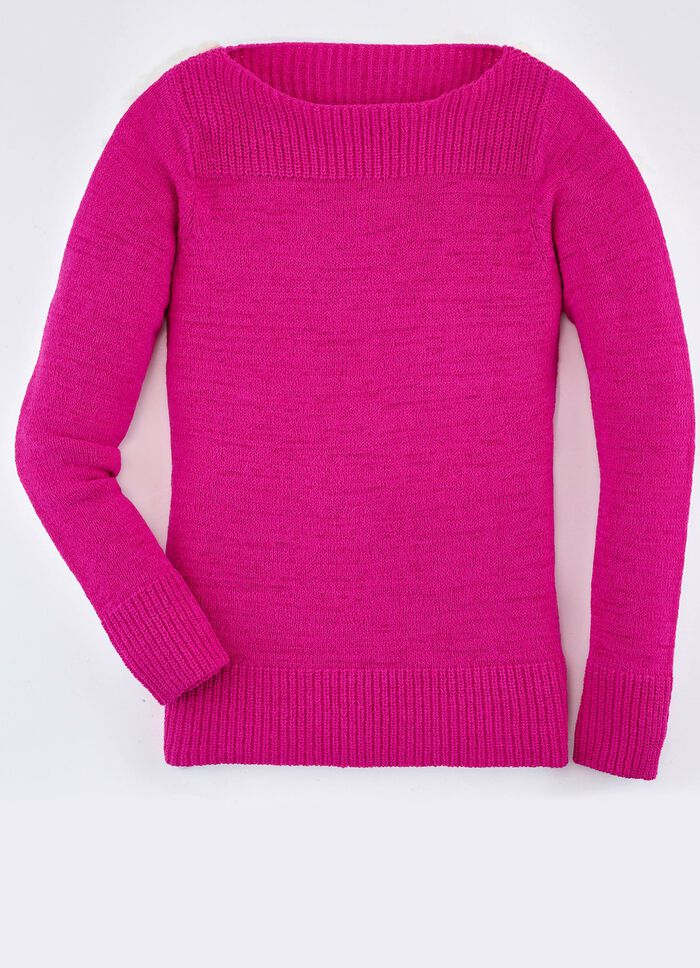 Pullover aus B&auml;ndchengarn PINK