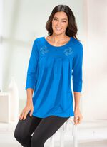 Longshirt mit Zierplättchen in 3 Farben ROYALBLAU