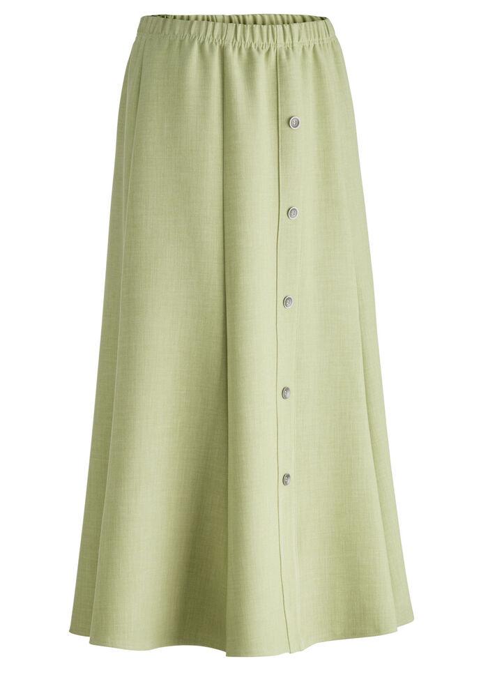 Rock mit Zierknopfblende GR&Uuml;N MELANGE