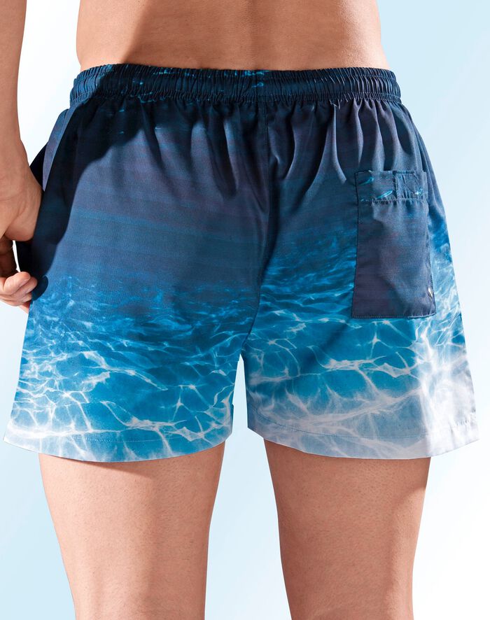 Badeshorts, Ges&auml;&szlig;tasche mit Klettverschluss, Microfaser 