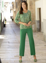 Hose in modischer Weite GR&Uuml;N