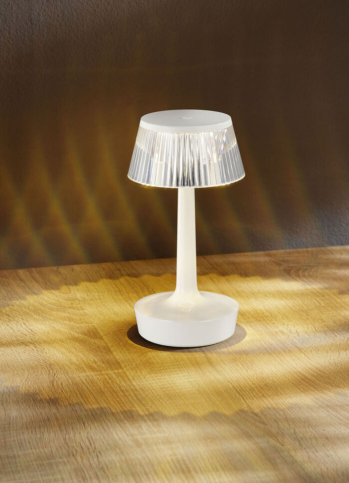 LED-Tischleuchte mit Kristall-Effekt WEISS