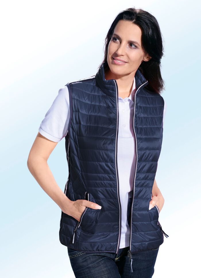 Funktionsweste mit Kontrastpaspelierungen MARINE