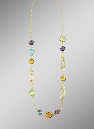 Farbenfrohe Eleganz: Halskette mit Quarzen 