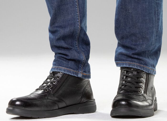 GINO GALANTE, gef&uuml;tterte Herren-Boots, Winterschuhe, mit Rei&szlig;verschluss SCHWARZ