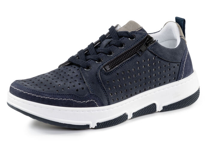 GINO GALANTE Schn&uuml;rschuh aus luftig perforiertem Nubukleder MARINE