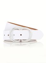 Modischer Damen-G&uuml;rtel aus Leder, 3,5 cm breit WEISS