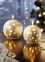 LED-Kerzen mit Sternen-Motiv, 2er-Set GOLD