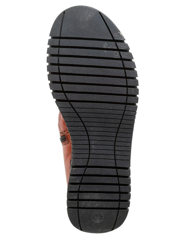 Gemini Stiefelette mit Raffung und dekorativen Kn&ouml;pfen COGNAC