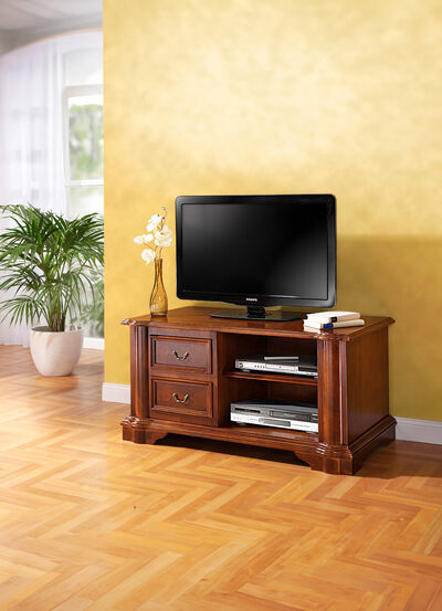 TV-Phono-Kommode mit echtem Wurzelholzfurnier 