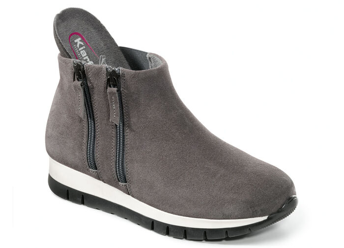 Bootie mit zwei Reißverschlüssen GRAU