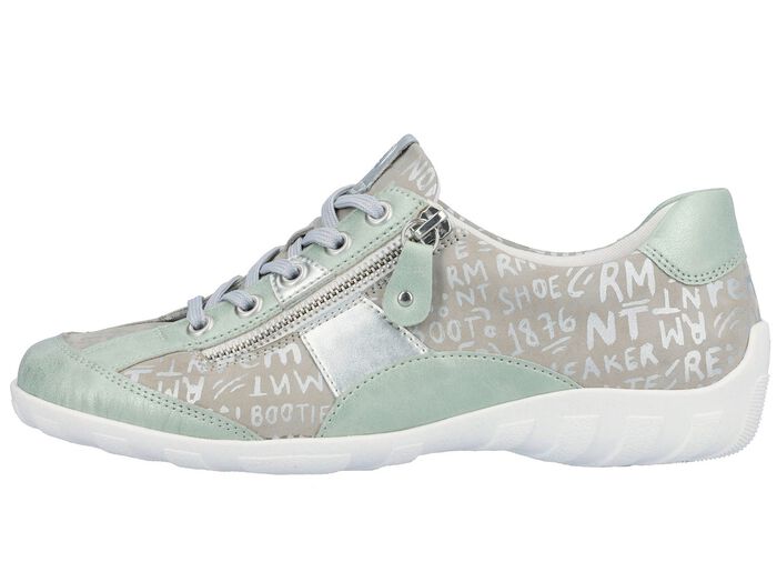 Remonte Sneaker mit bedruckten Bes&auml;tzen MINT-SILBERGRAU