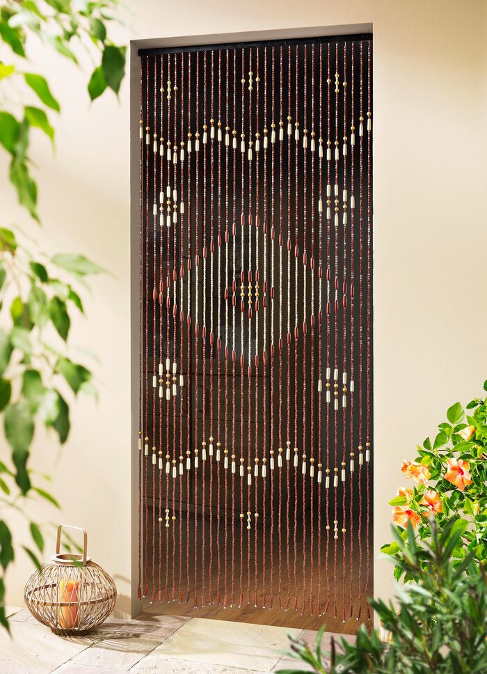 T&uuml;rvorhang aus echten Holzperlen 