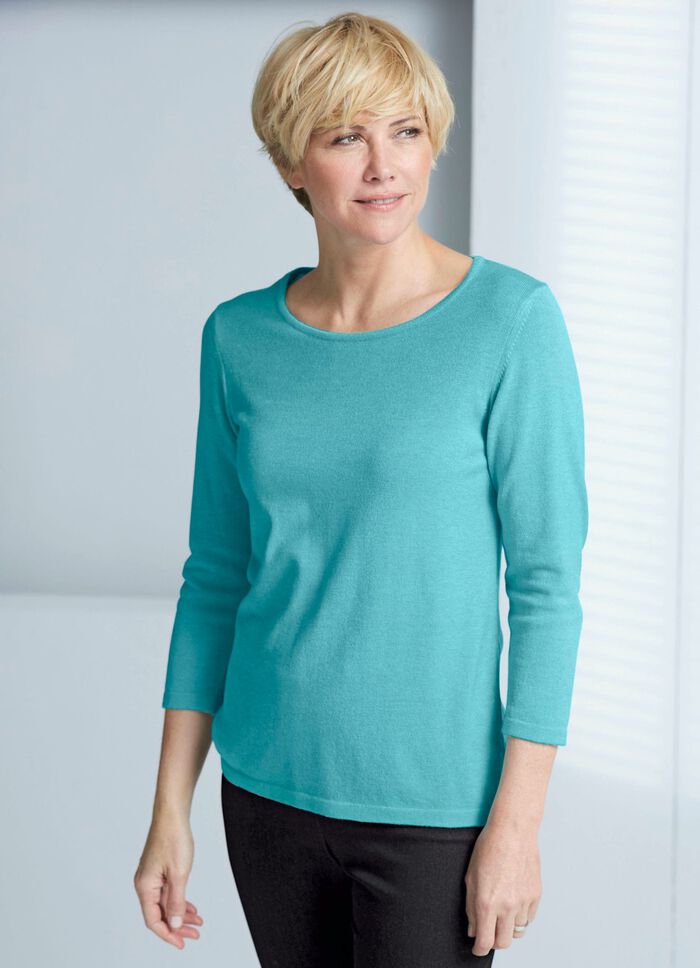 Pullover mit Modal T&Uuml;RKIS