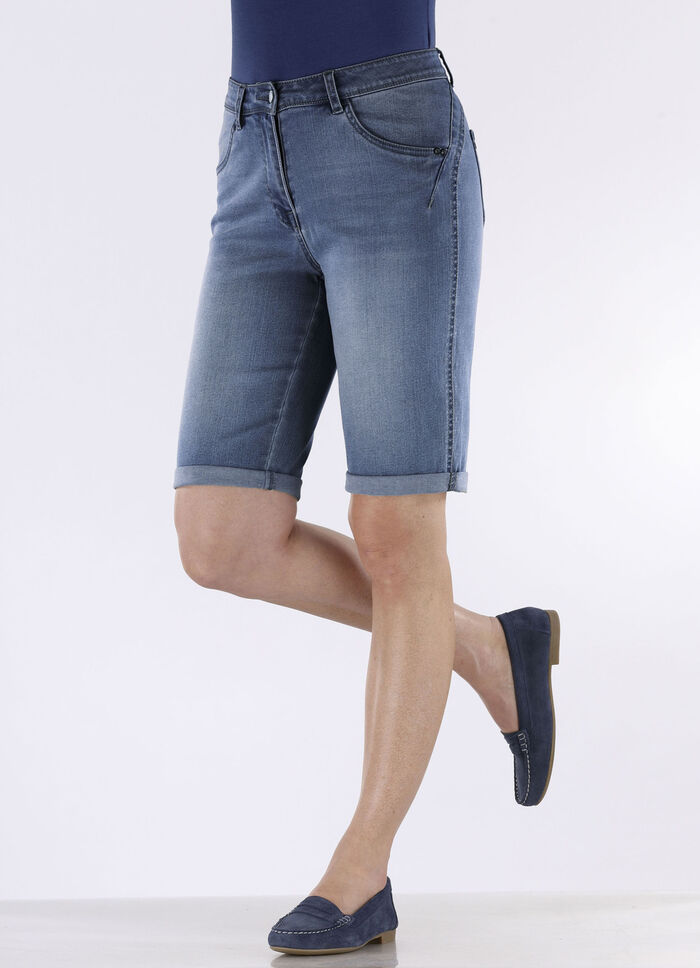 Bermudas mit Push-up-Effekt JEANSBLAU