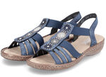 Rieker Sandale mit Glitzersteinchen JEANSBLAU