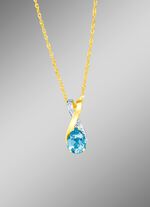 Anh&auml;nger mit Brillanten und echt Blautopas 