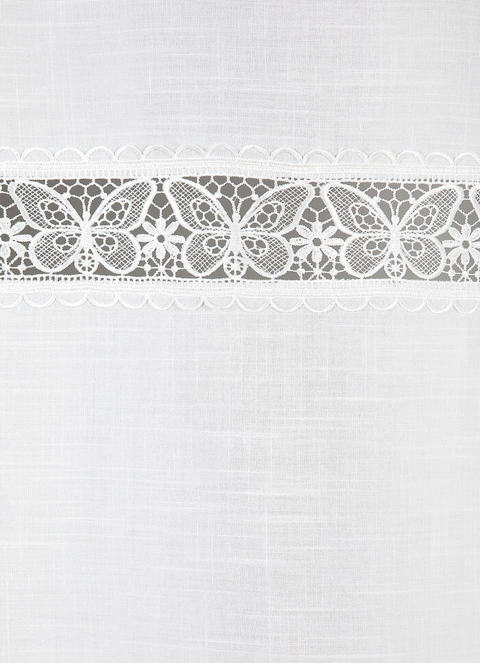 Kurzstore mit feiner Schmetterlingsstickerei 