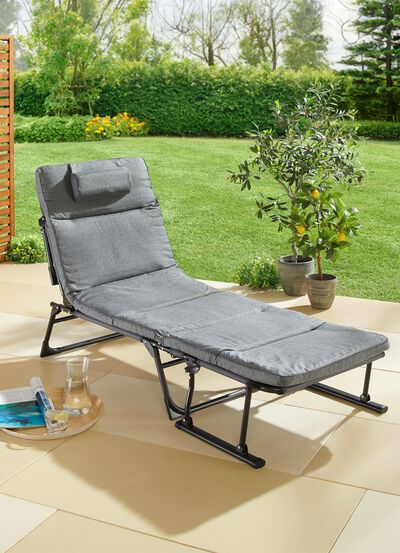 Gartenliege 2 in 1 mit zus&auml;tzlichem Kopfkissen 