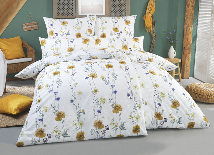 Beidseitig bedruckte Bettwäsche-Garnitur GOLD