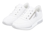 Remonte Schnür-Sneaker mit silberfarben schimmerndem Kontrast-Besatz WEISS