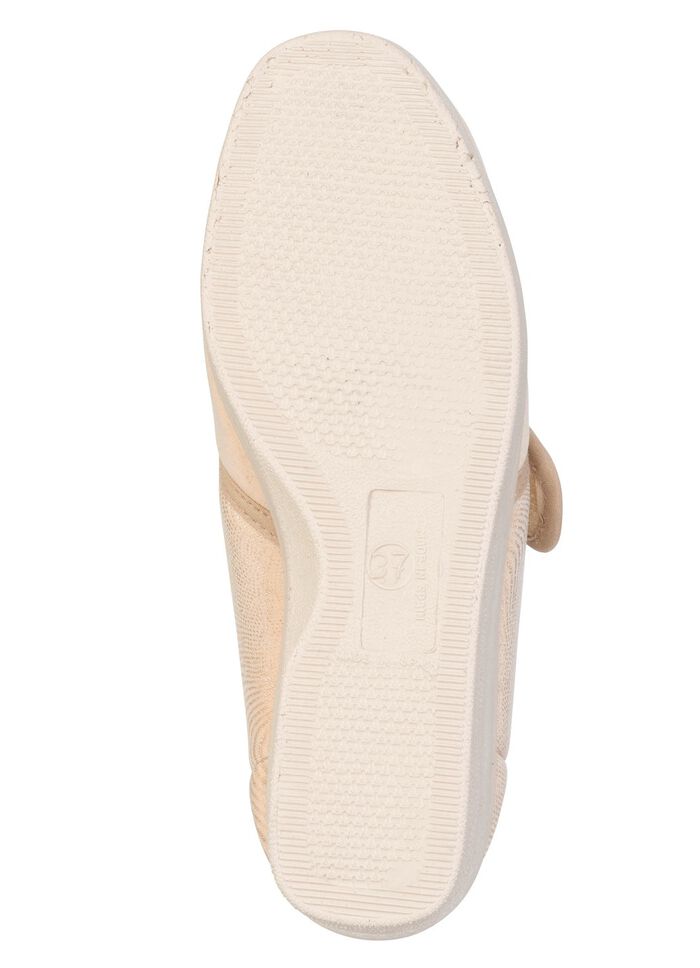 Bequeme Damen-Klettschuhe, aus angenehm gepolstertem Textilmaterial BEIGE